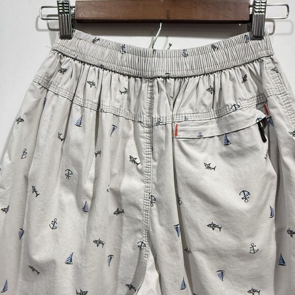 Nautical Cotton Shorts with Elastic Waist and Zipper Pockets Small - Picture 5 of 16
